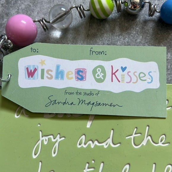 Hanging Plaque for Baby new born pregnancy green & white beaded - Picture 3 of 5